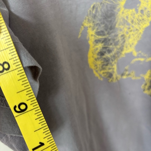 Publicwill Gray World Map Short Sleeve Shirt Size XL - Picture 6 of 8